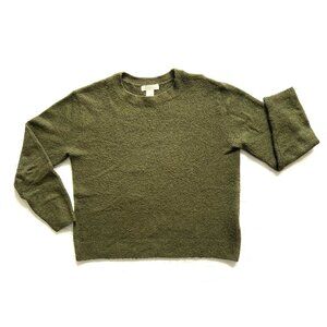 H&M forest green boxy cropped sweater, size XS
